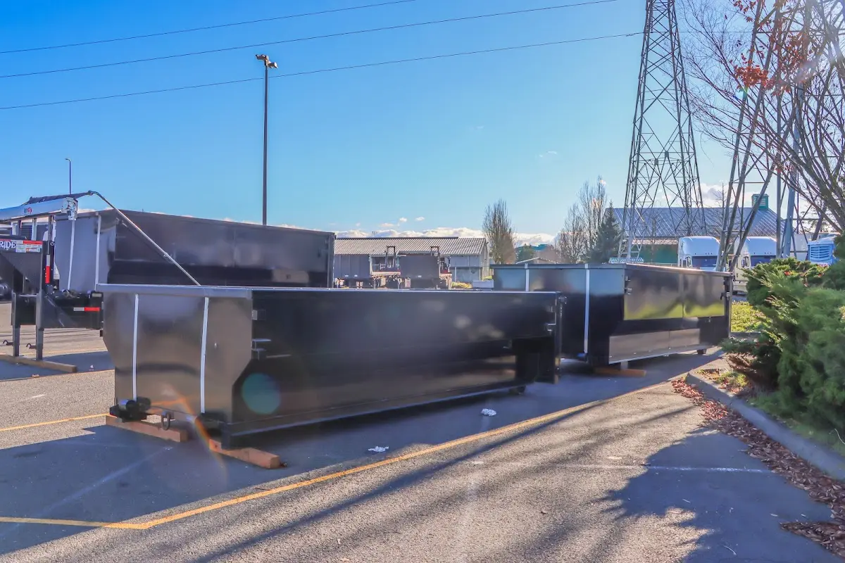 Roll-off dumpster ready for waste disposal at job site for Construction Dumpster Rental in Buckhall